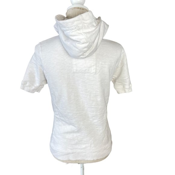 Aeropostale‎ Y2K Short Sleeve Hoodie Sweatshirt Womens Sz M White Half Zip Vtg - Picture 2 of 13